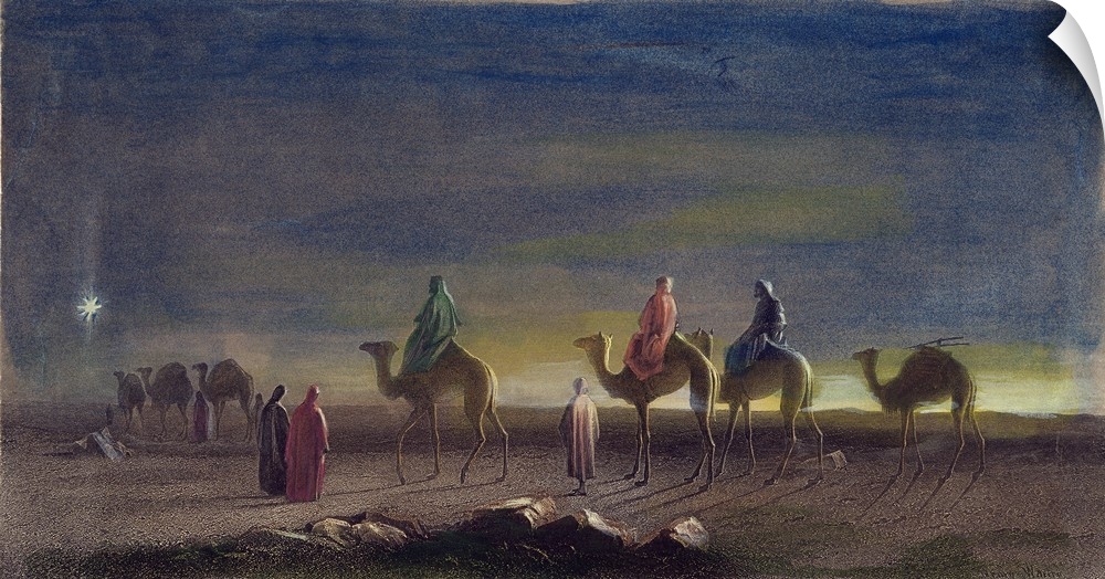 Journey Of the Magi. 'The Star In the East.' Steel Engraving, 19th Century, By Robert Brandard, After A Painting By Henry ...