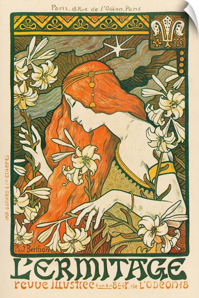 Cover of the French magazine 'L'ermitage,' issue 5, August 1900. Illustration by Paul Berthon.