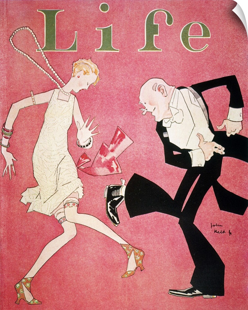 'Teaching Old Dogs New Tricks.' Cover for 'Life,' 1926, by John Held, Jr.