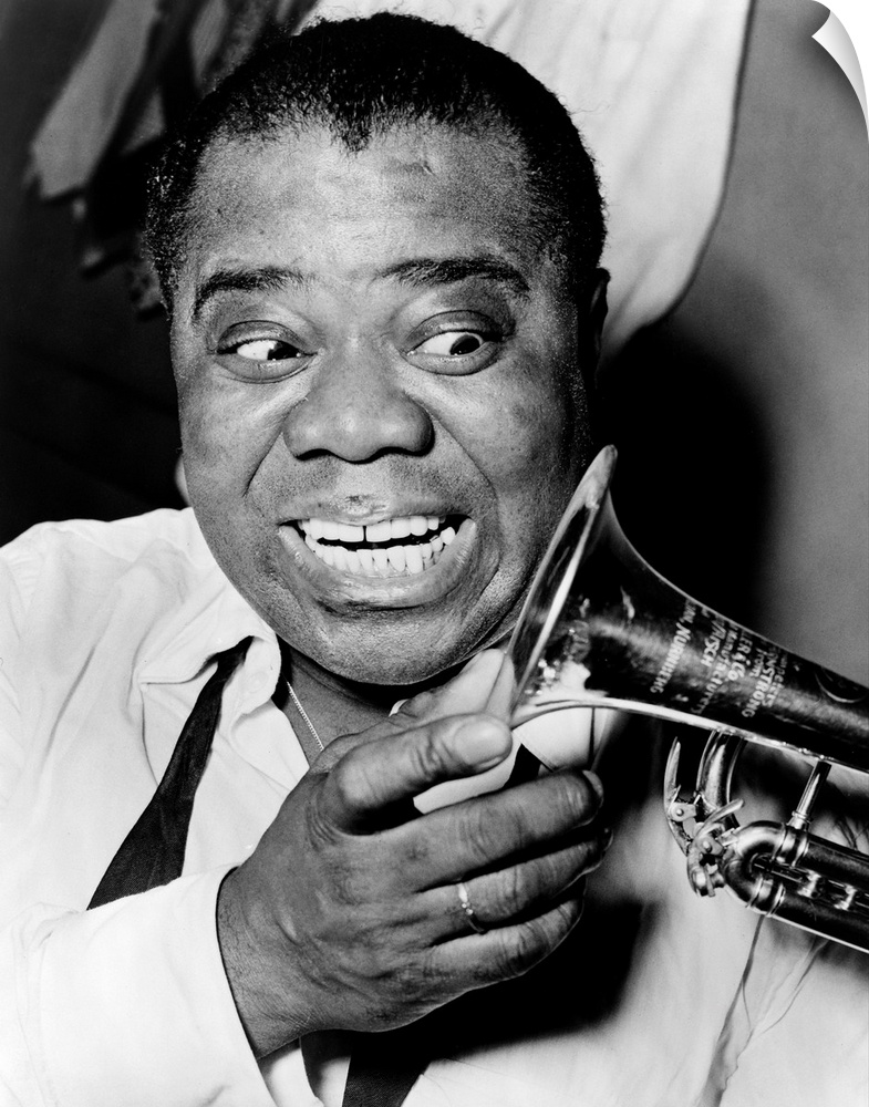 LOUIS ARMSTRONG (1901-1971). American jazz musician. Photograph by Herman Hiller, 1953.