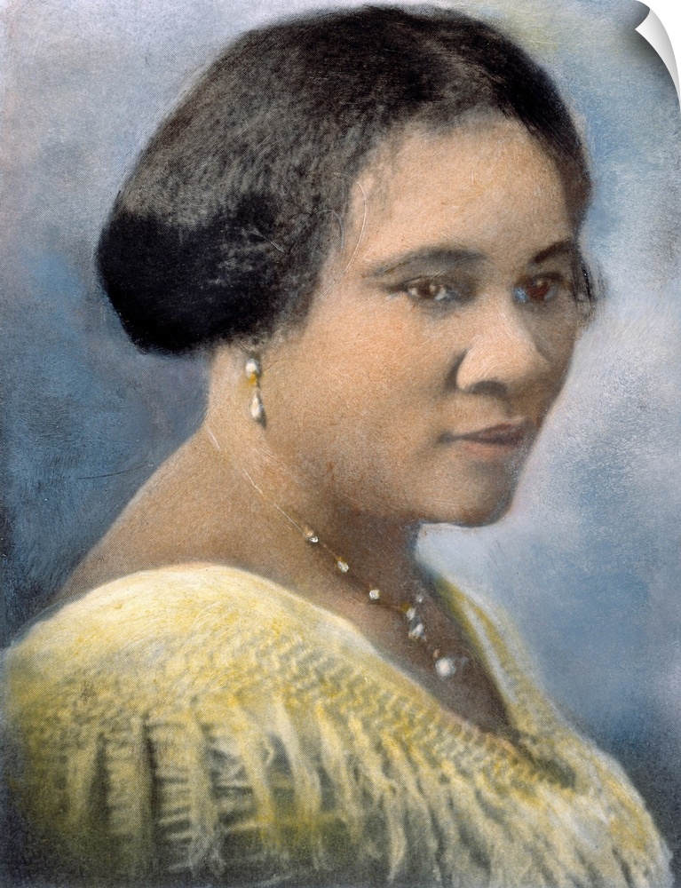 MADAME C.J. WALKER (1867-1919). Sarah Breedlove. American businesswoman. Oil over a photograph, c1910.