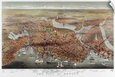 Map, Boston, c1873
