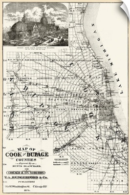 Map, Chicago, 1874