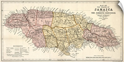 Map, Jamaica, 1893