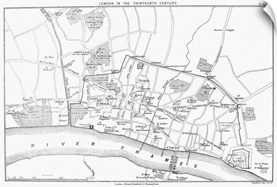 Map, London, 13th Century