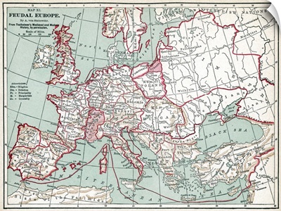 Map Of Europe, 12th Century