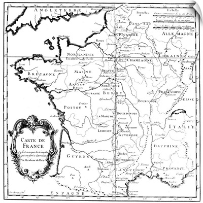 Map Of France, c1718