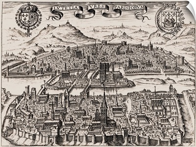 Map of Paris, 1608