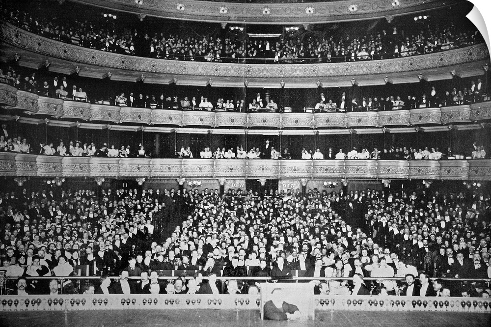 'The Interior of the Metropolitan Opera House, New York, with an Audience of over 3,500 People.' Flash photograph, 21 Marc...