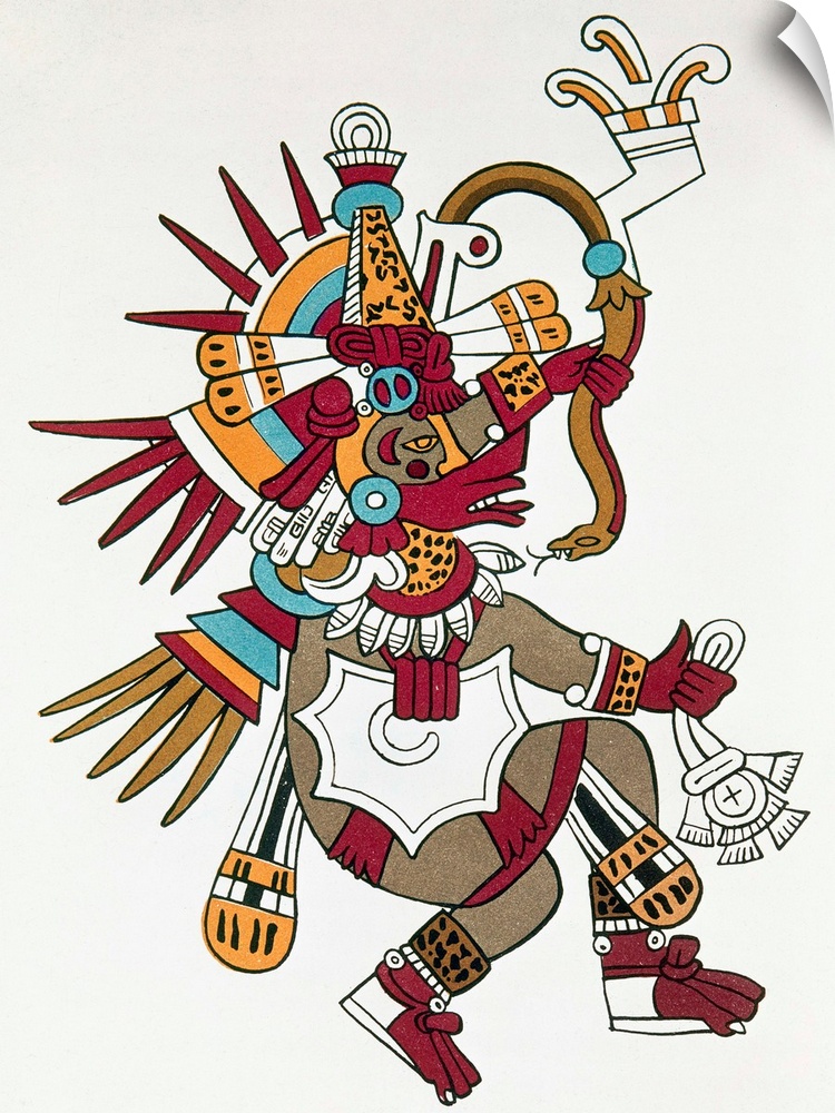 God and legendary ruler of the Toltecs in Mexico. From a copy of the Mixtec 'Codex Borbonicus,' c1500 A.D.