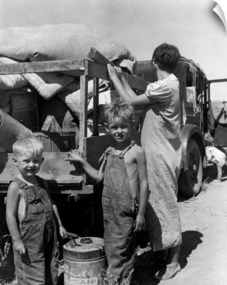 Migrant Family, 1936, impoverished homeless family
