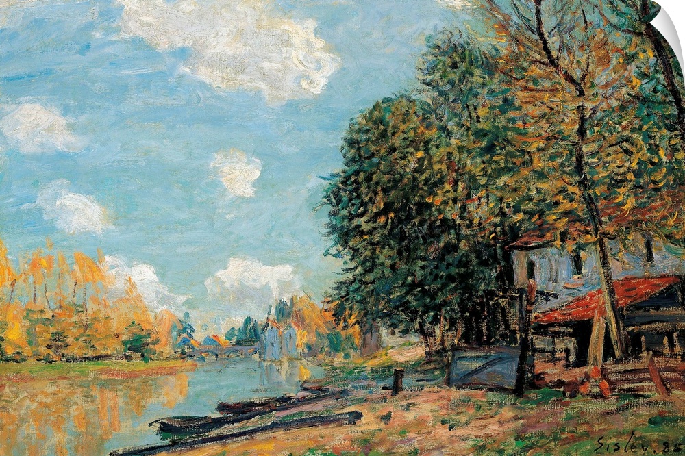 Sisley, Moret, 1877. 'Moret - the Banks Of the River Loing.' Oil On Canvas, Alfred Sisley, 1877.