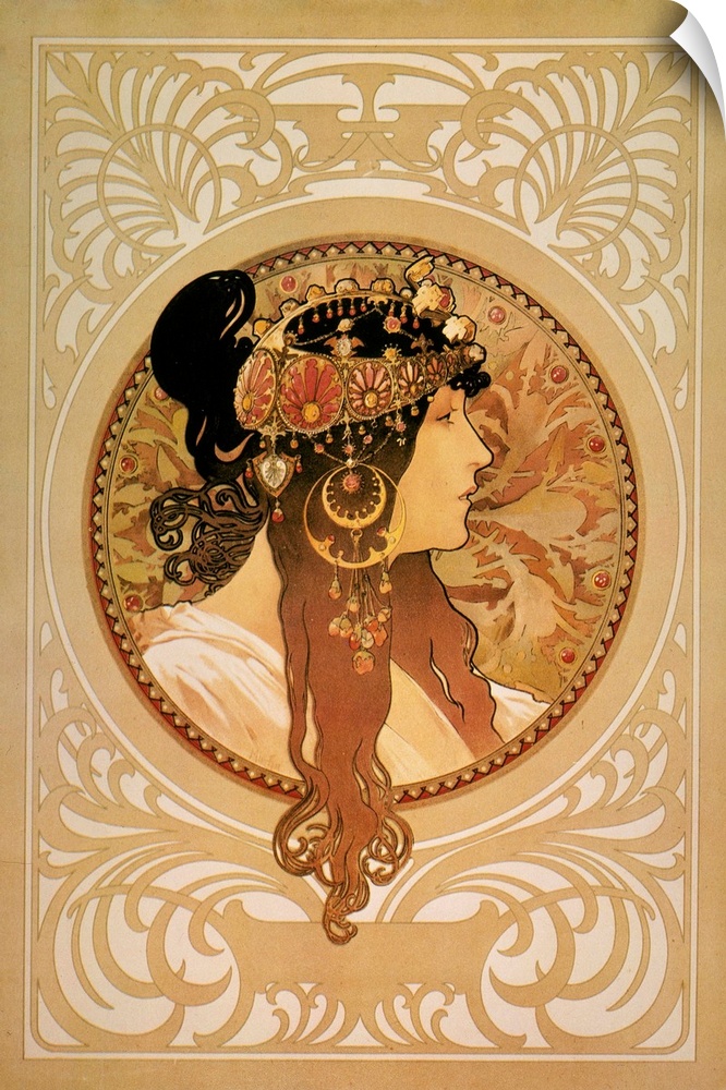 Sarah Bernhardt on a poster designed by Alphonse Mucha.