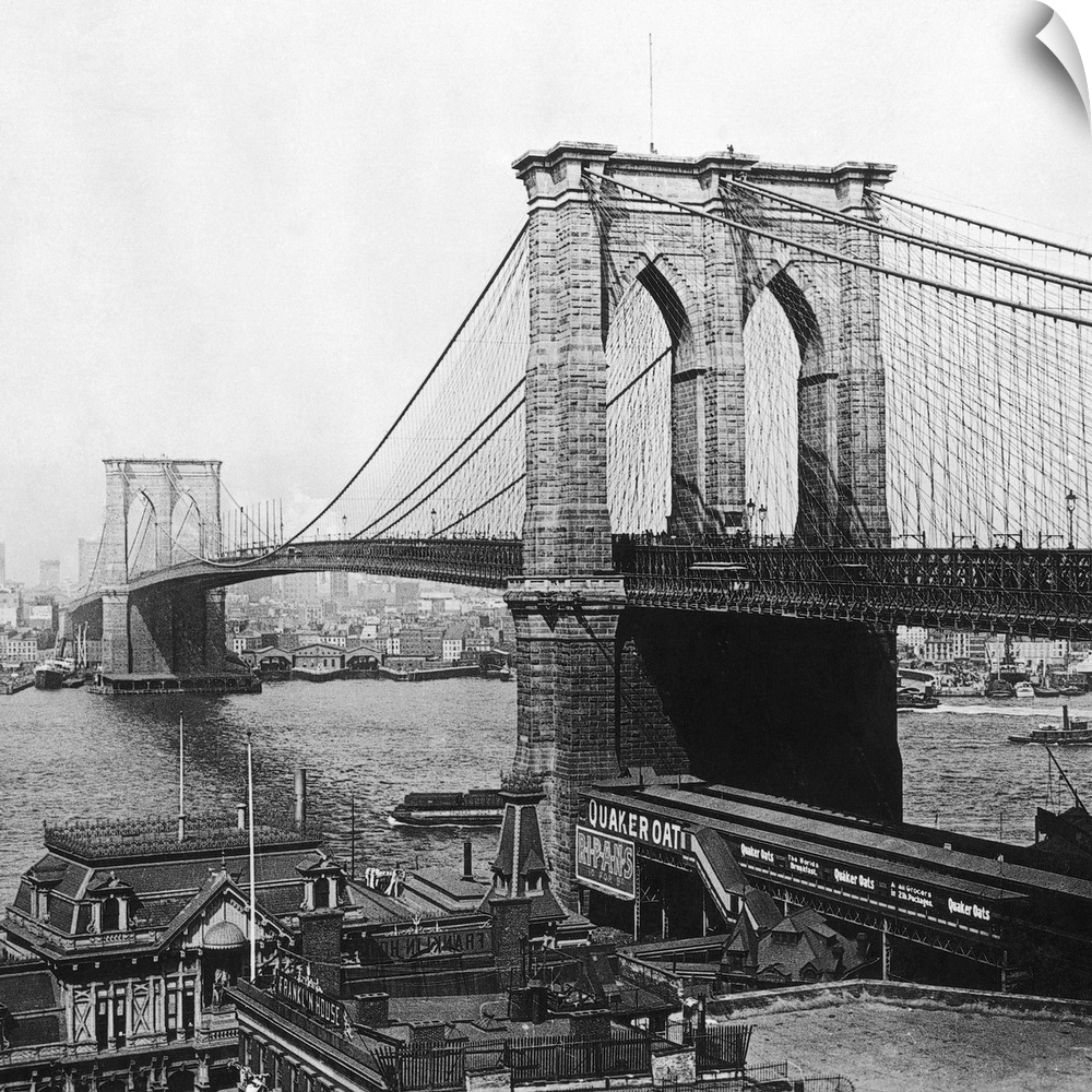 View of the Brooklyn Bridge: from a stereograph, 1901.