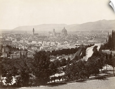 Panorama Of the Viale Dei Colli In Florence, Italy