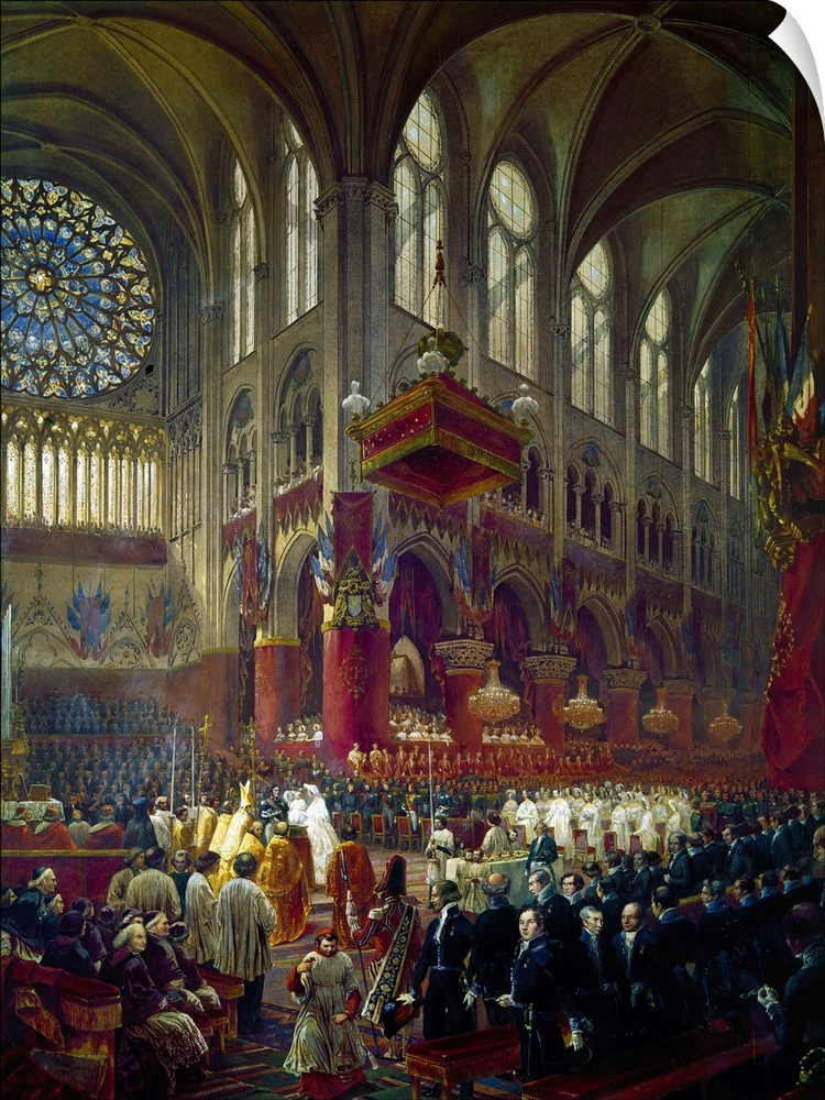 The Baptism of the Count of Paris at Notre Dame. Oil on canvas by Eug?ne Viollet-le-Duc, 1841, a few years before he began...