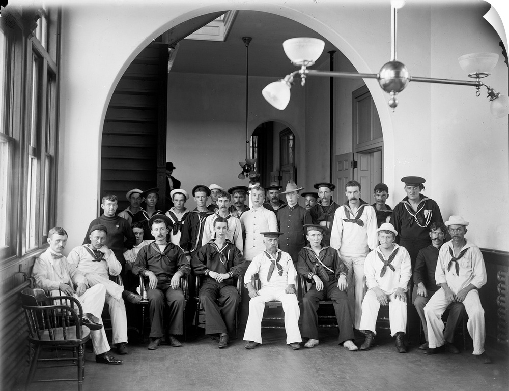 Patients at the Brooklyn Navy Yard Hospital in Brooklyn, New York. Photograph, c1900.