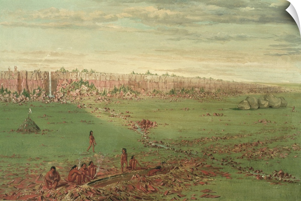 Catlin, Quarry, 1836. Pipestone Quarry On the Coteau Des Prairies. Oil On Canvas, 1836, By George Catlin.
