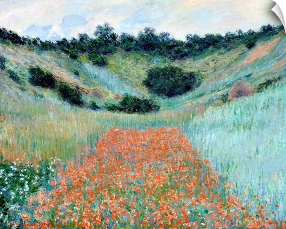 Monet, Poppy Field, 1885. 'Poppy Field In A Hollow Near Giverny.' Oil On Canvas, Claude Monet, 1885.