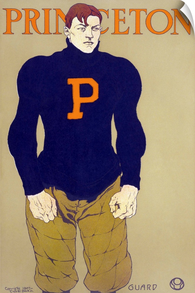 Poster for the Princeton University football team. Chromolithograph by Edward Penfield, c1907.