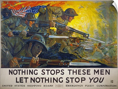 Poster to support American troops fighting in World War I