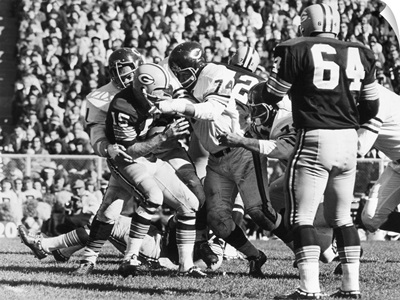 Quarterback Bart Starr of the Green Bay Packers against the Chicago Bears