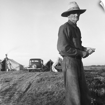 Refugees from the Oklahoma drought camping by the roadside, 1935