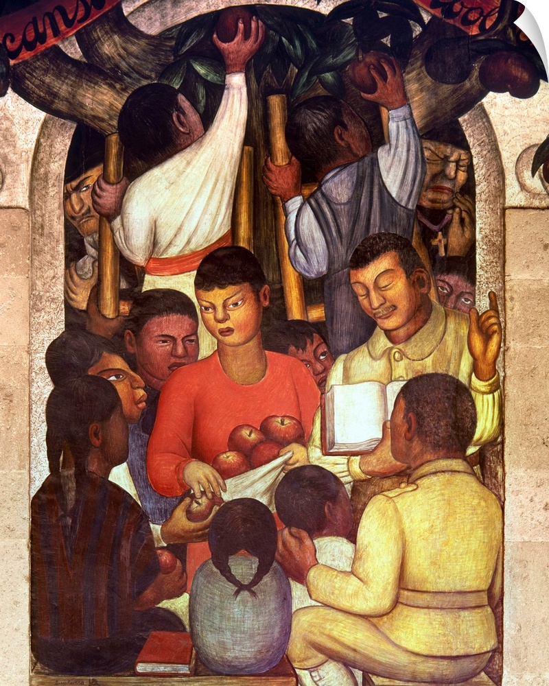 'Blessed Fruit of Knowledge.' Detail of a mural painting by Diego Rivera at the Ministry of Education in Mexico City, 1926.
