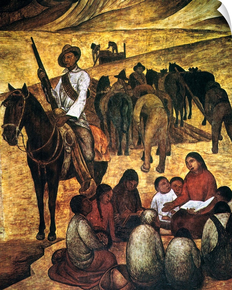 'The Rural School Teacher.' Mural by Diego Rivera (1886-1957) at the Ministry of Public Education, Mexico City.