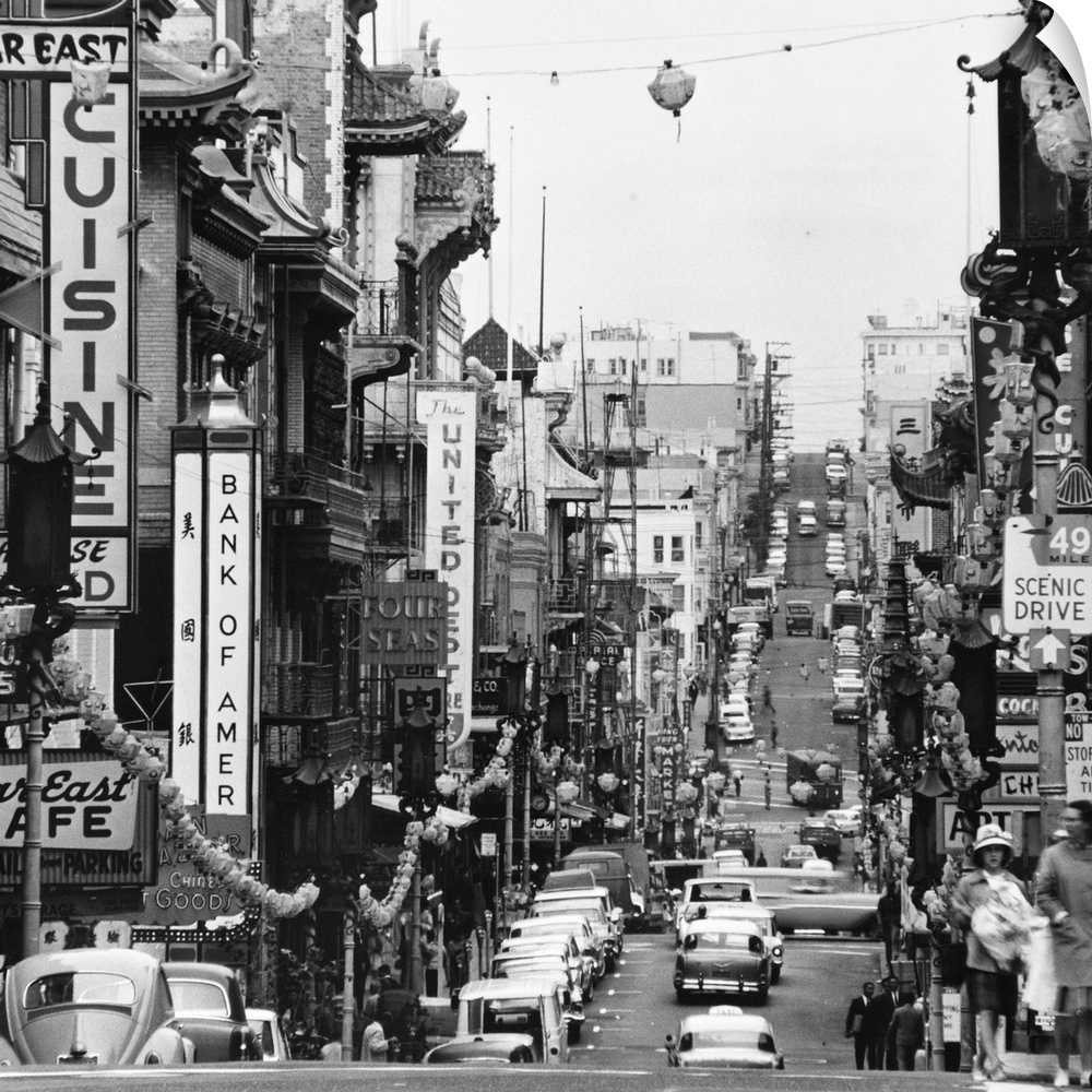 San Francisco, Chinatown. A View Of Chinatown In San Francisco, California. Photograph, C1965.
