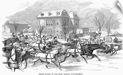 Sleigh Racing On the Neck, Boston, Massachusetts, 1854
