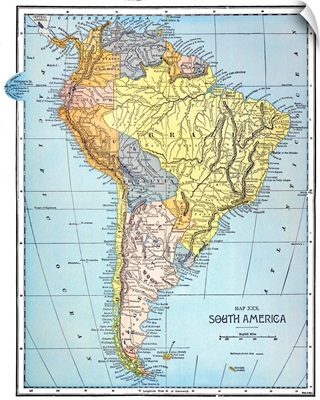 South America, Map, c1890