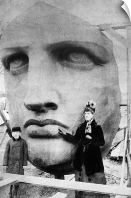 Statue Of Liberty, 1885, Face of the Statue of Liberty before asemblage