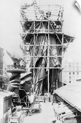 Statue Of Liberty, C.1883, under construction in Paris