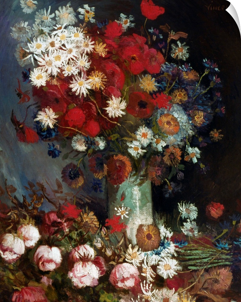 Van Gogh, Still Life, 1886. 'Still Life With Meadow Flowers And Roses.' Oil On Canvas By Vincent Van Gogh, 1886.