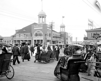 The Boardwalk And the Steel Pier Amusement Park In Atlantic City, c1900
