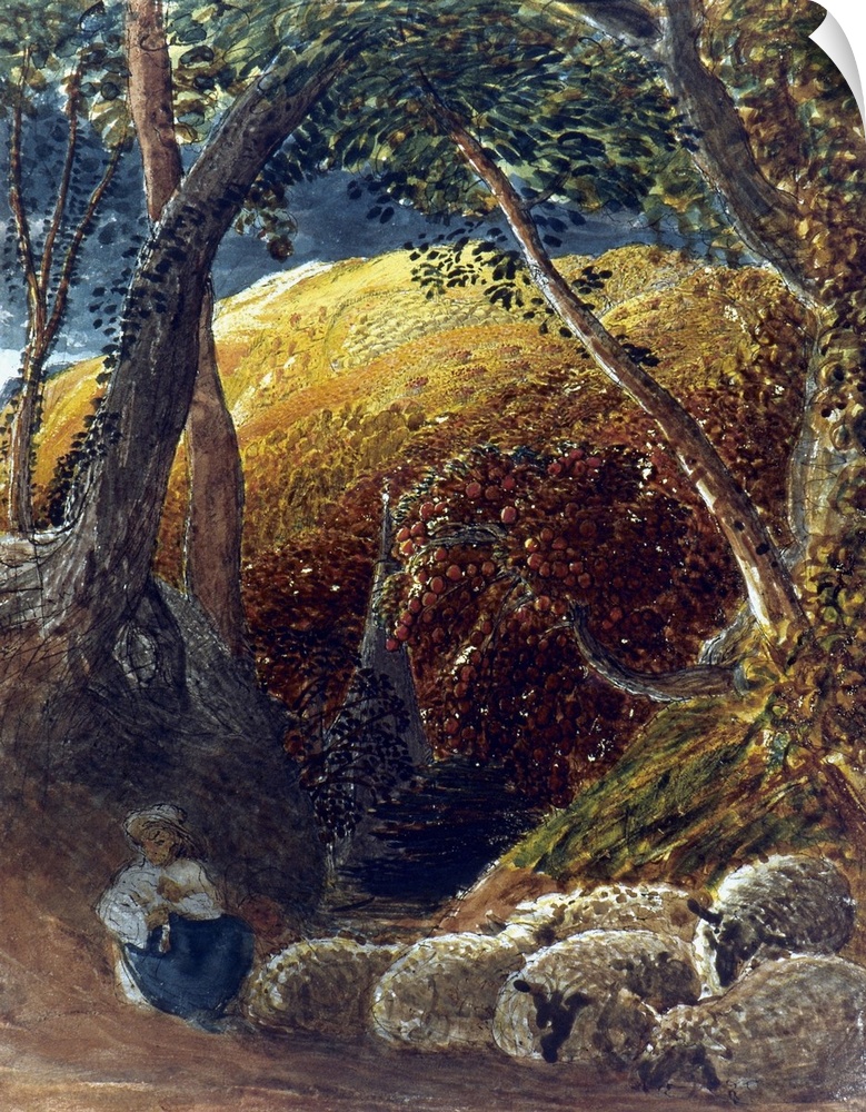 Palmer, Apple Tree. The Magic Apple Tree. Canvas, 19th Century, By Samuel Palmer.