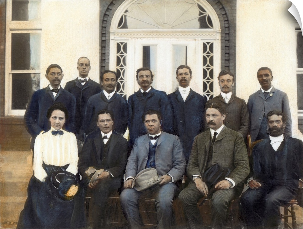 TUSKEGEE FACULTY COUNCIL. November 1902. Top row, left to right: Robert R. Taylor, R.M. Attwell, Julius B. Ramsey, Chaplai...