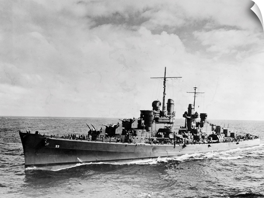 The World War II US Navy cruiser 'San Diego. Photograph, n.d.