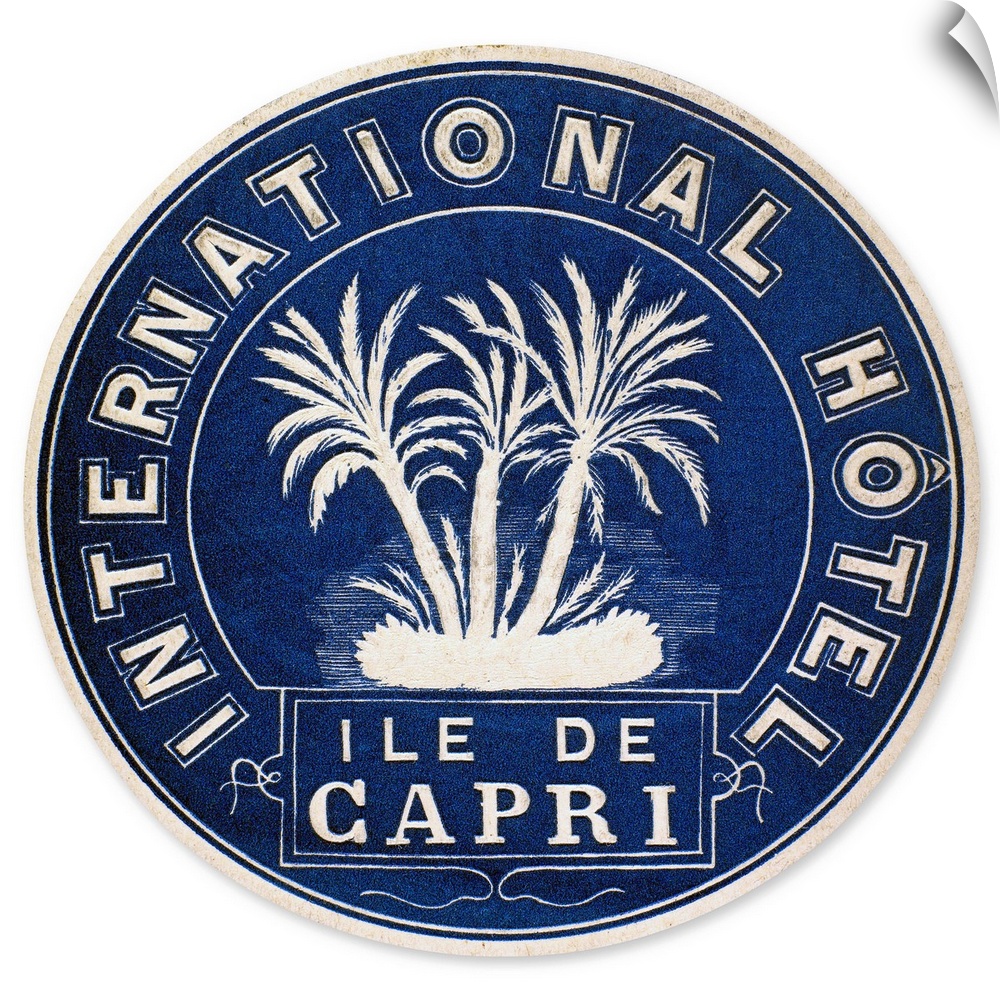 Luggage label from the International Hotel on the island of Capri, Italy, early 20th century.