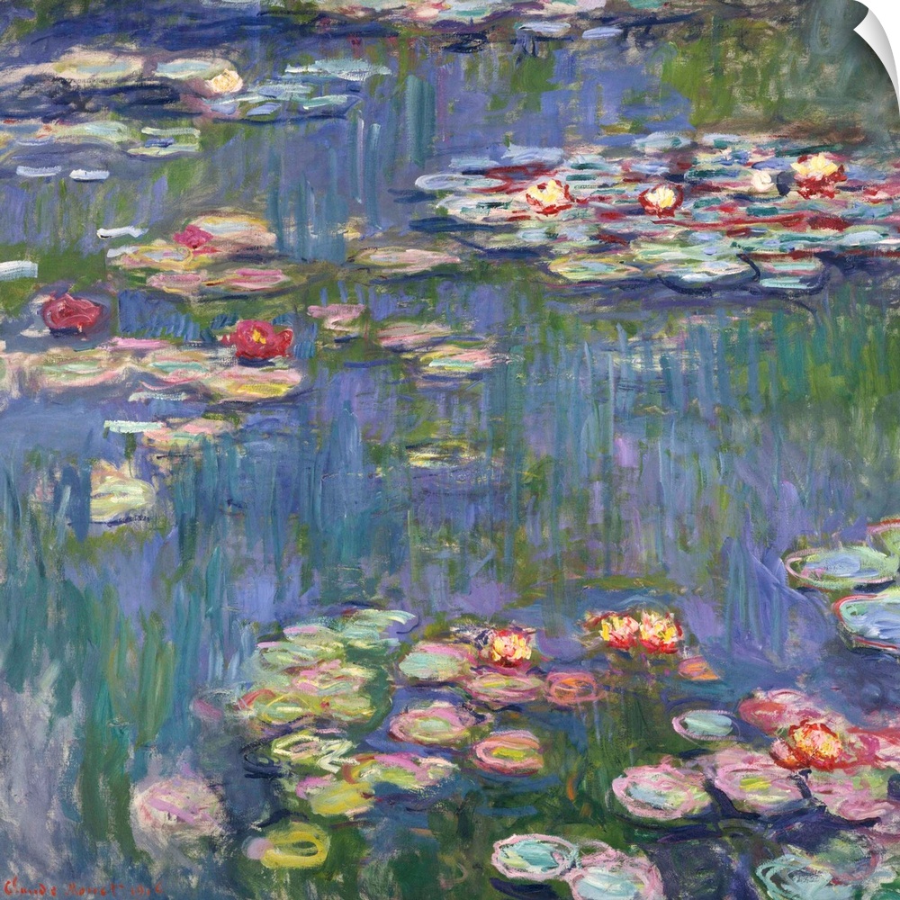 Monet, Water Lilies, 1916. Oil On Canvas, Claude Monet, 1916.
