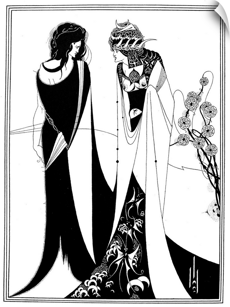 'John and Salome.' Pen and ink drawing by Aubrey Beardsley for Oscar Wilde's 'Salome.'