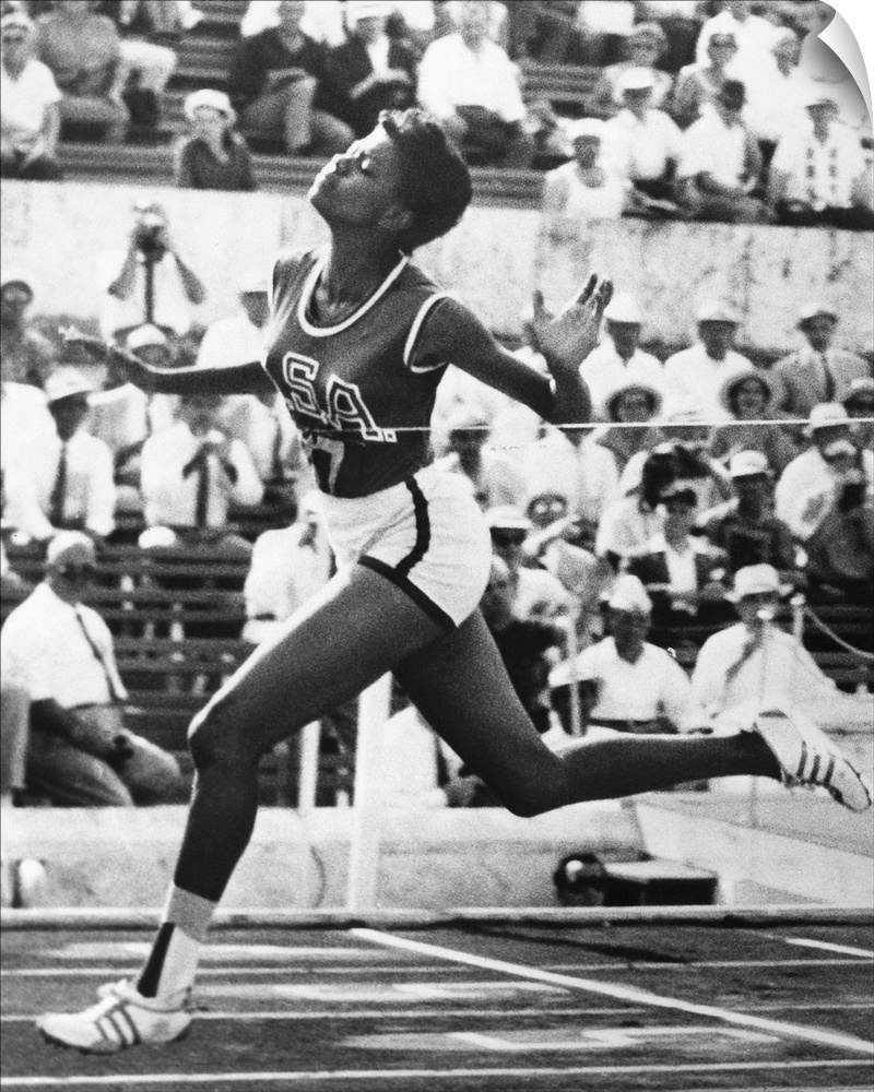 American track and field athlete. Rudolph winning the 100 meter dash in the 1960 Summer Olympics in Rome.