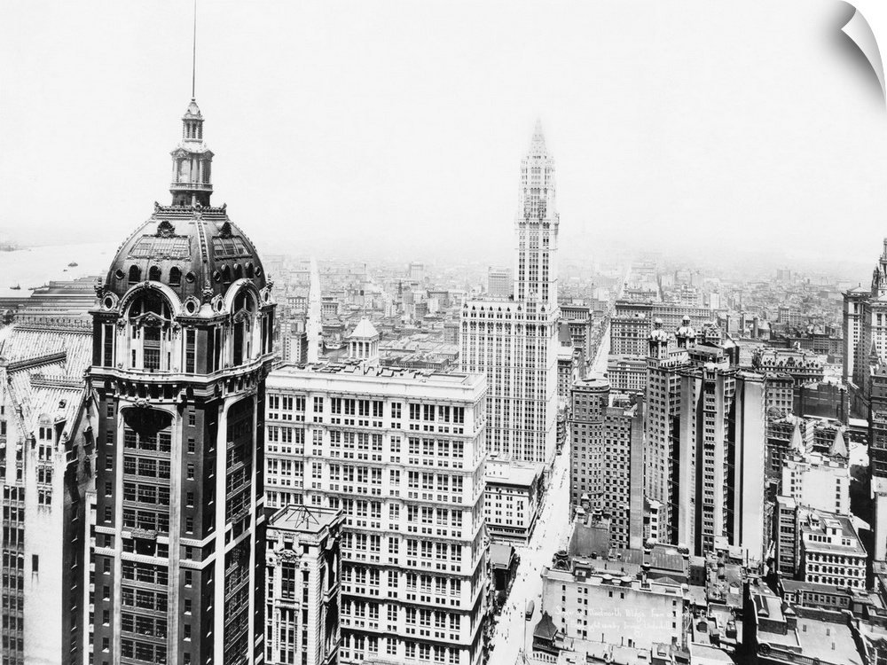 The Singer and Woolworth Buildings, New York City. Photograph, c1916.