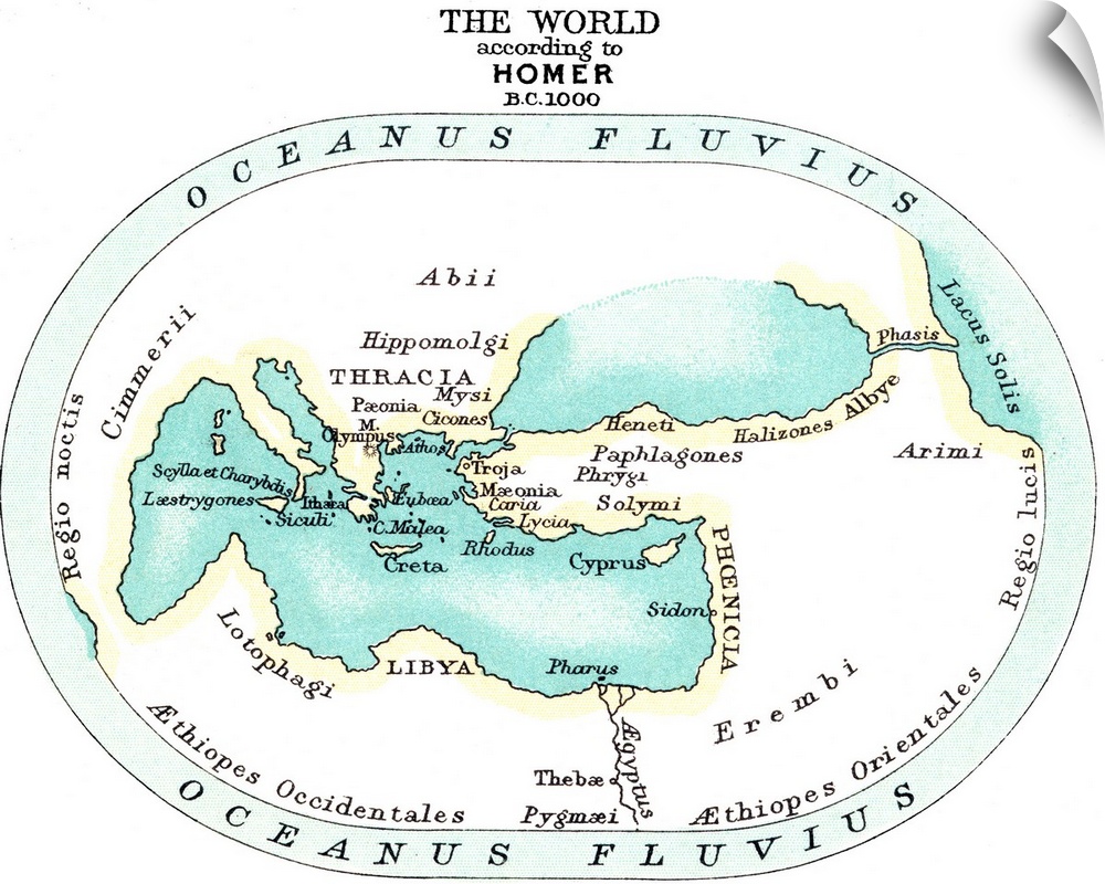 World Map, c1000 B.C. According To the Writings Of Homer.