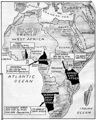 World War I, Map, c1919