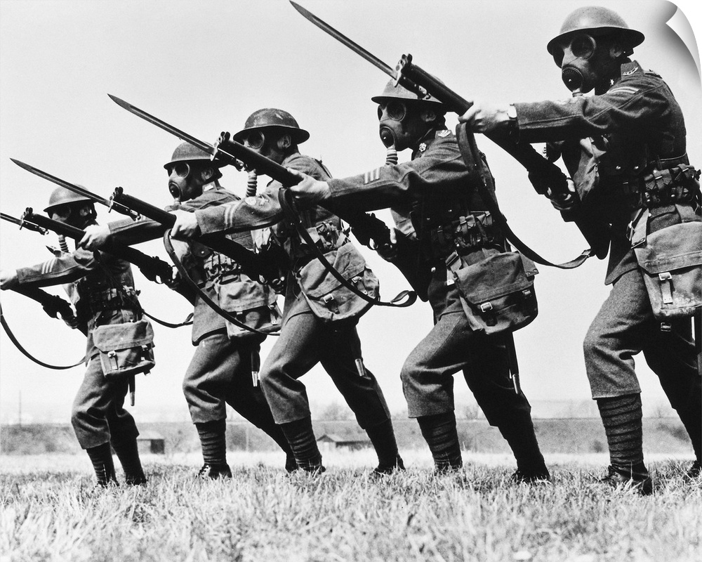 British soldiers training during World War II. Photographed c1942.