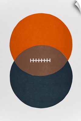 Football Venn Diagram - Burnt Orange and Dark Gray