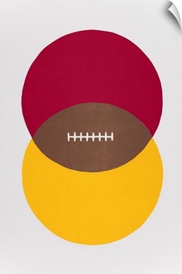 Football Venn Diagram - Cardinal and Gold