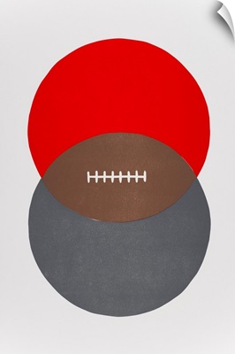 Football Venn Diagram - Cardinal Red and Gray